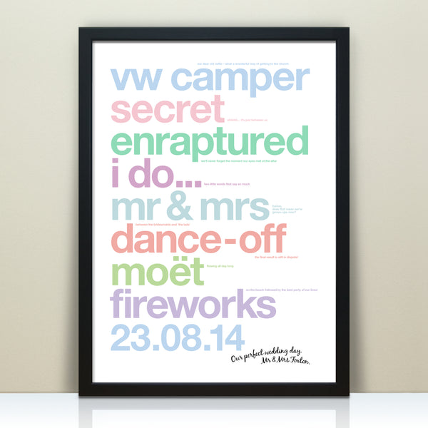 Personalised Wedding Day Memories Print