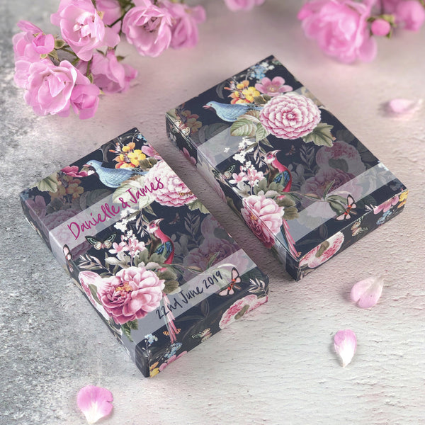 Wedding favours for a black wedding theme