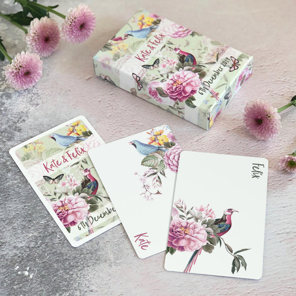 Personalised jokers from playing card wedding favours