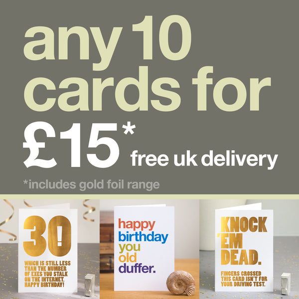A pick and mix choice of 10 greetings cards.