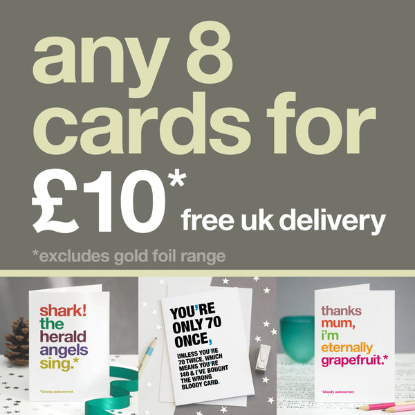 A pick and mix choice of 8 greetings cards.