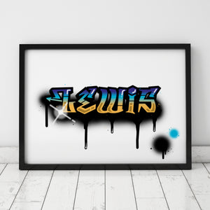 Graffiti Name Print – Lewis / SECOND