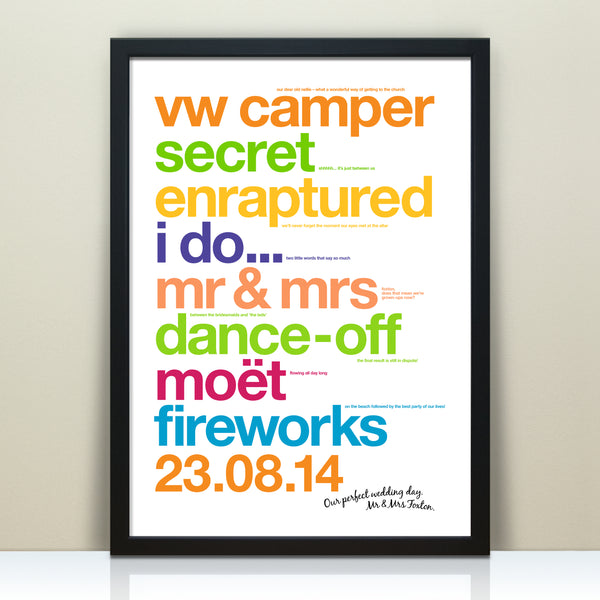 Personalised Wedding Day Memories Print