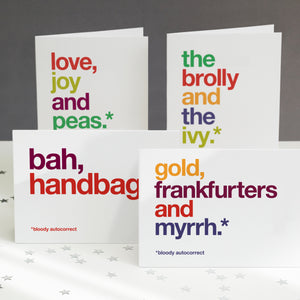 4 funny autocorrect fail christmas cards.