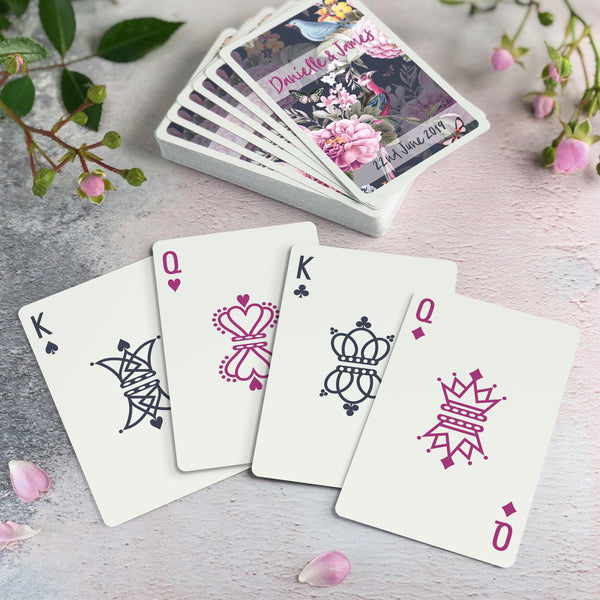 Personalised playing cards as quirky wedding favours