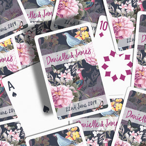 Botanical wedding favours playing cards ink