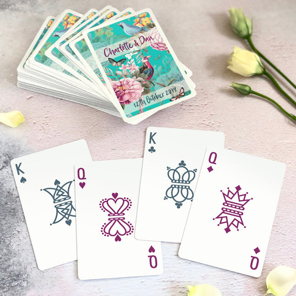 Unusual wedding favours playing cards