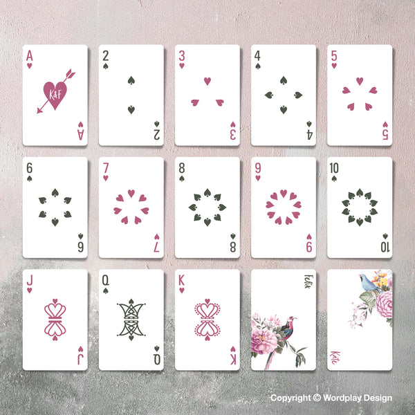 Playing card deck design for wedding favours