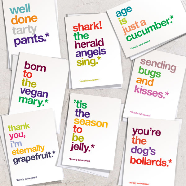 Funny bumper pack of various greetings cards.