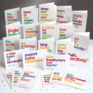 Multipack of 24 funny autocorrected christmas cards