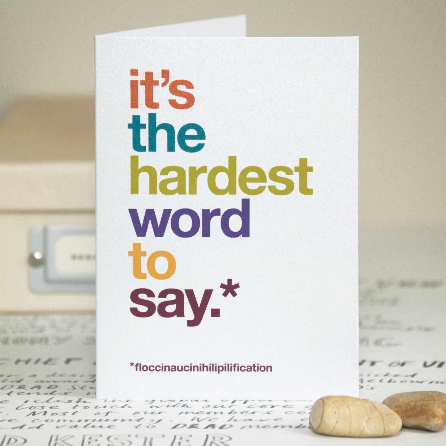 Funny 'Floccinaucinihilipilification' Sorry Card / SECOND