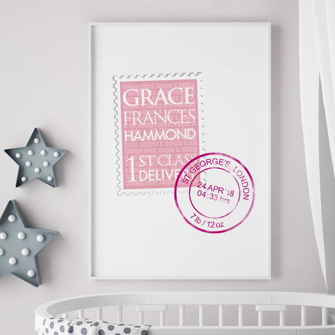 Personalised New Baby Print