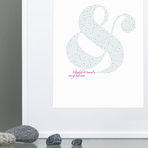 Personalised 'Perfect Pairs' Ampersand Wedding Print