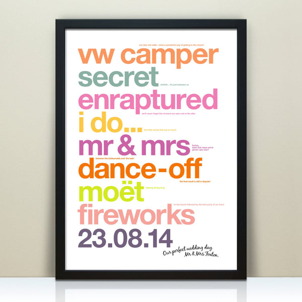 Personalised Wedding Day Memories Print