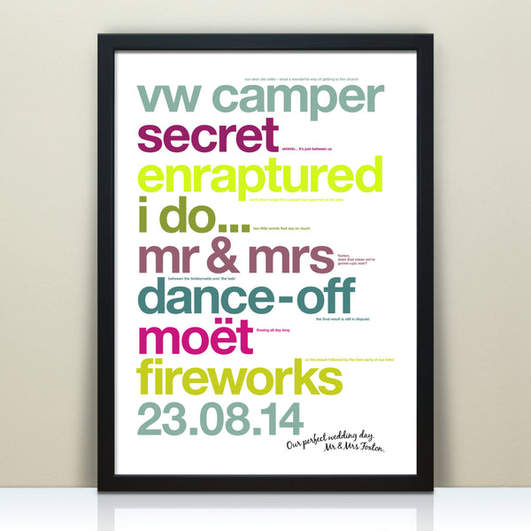 Personalised Wedding Day Memories Print