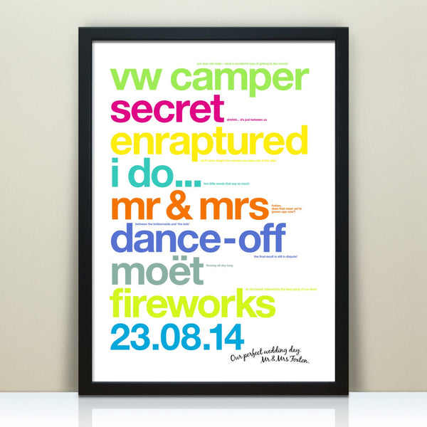 Personalised Wedding Day Memories Print