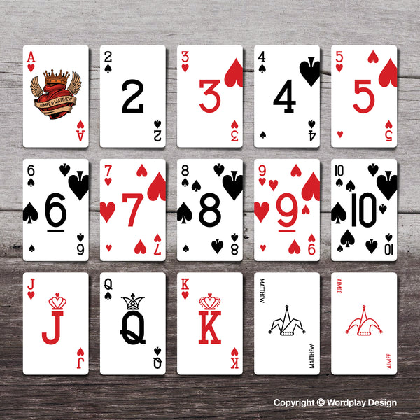 Playing cards showing unique pip layout design