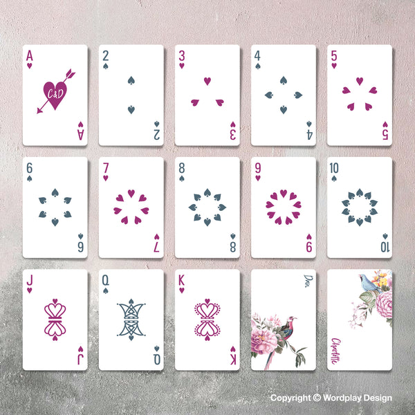 Unusual playing card pip layout and design
