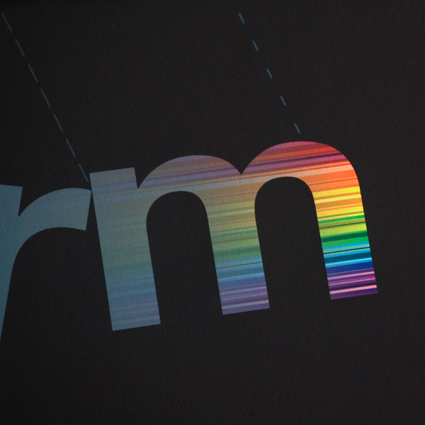 Close up detail of a rainbow art print