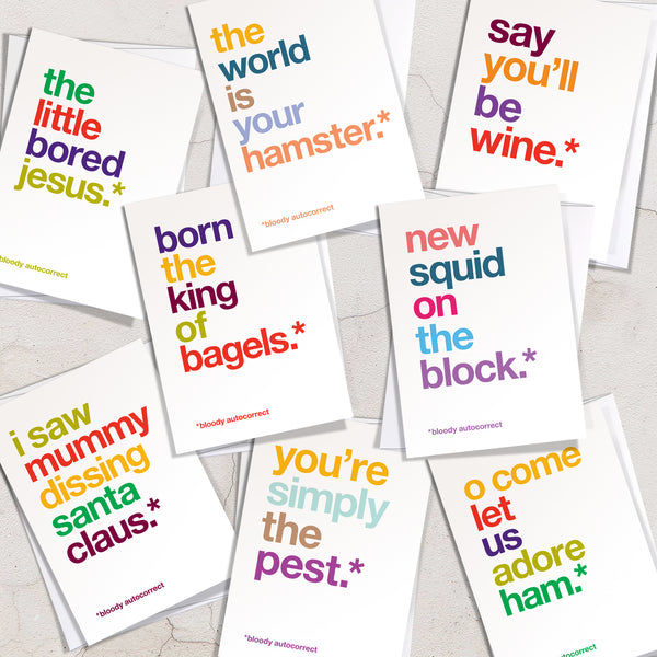 Multipack of funny all occasion greetings cards.